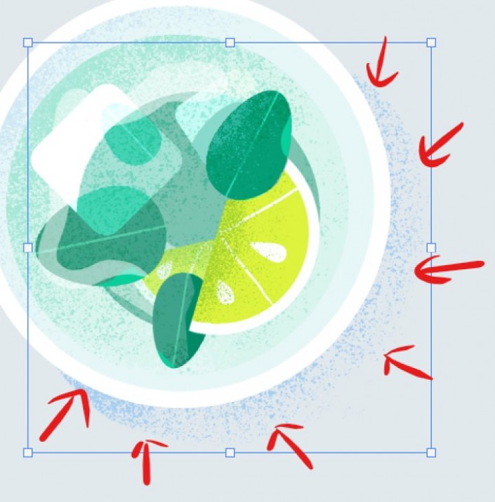 PS插画绘制教程：学习制作磨砂噪点风格静物插画图片。