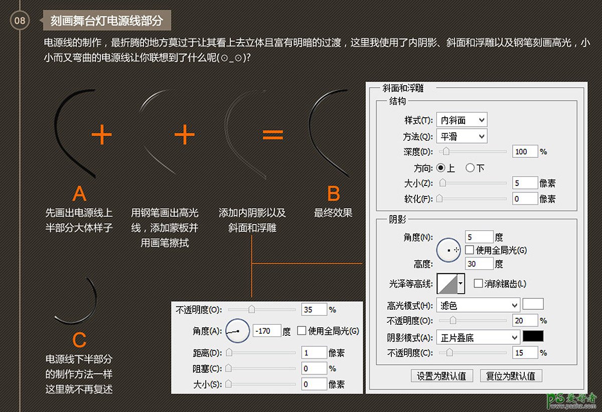 Photoshop手绘精美的舞台灯,舞台射灯。