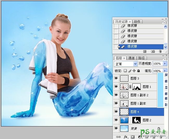 photoshop创意合成水下冰美人特效图片教程