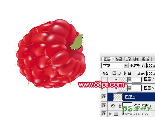 photoshop制作逼真的红色覆盆子失量素材图片