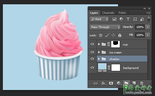 Photoshop鼠绘一杯美味可口的冰淇淋-冰淇淋失量图制作教程
