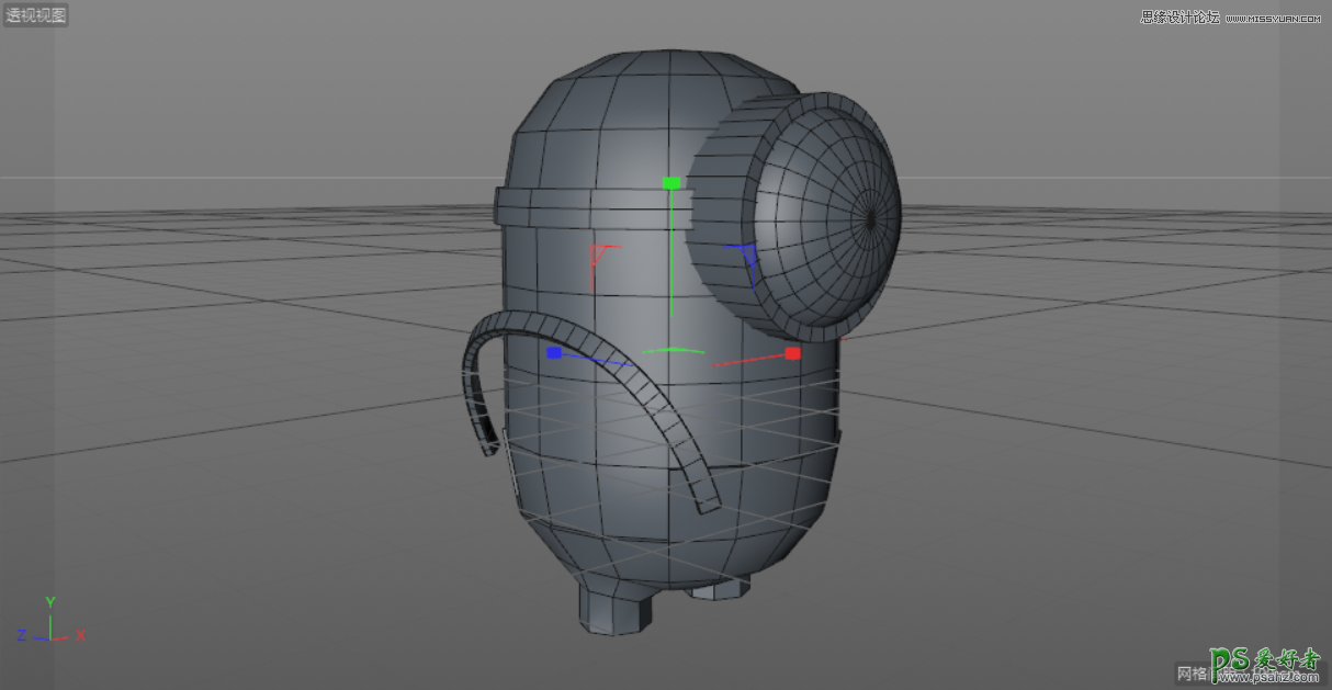 C4D模型制作教程：手工打造可爱呆萌的小黄人模型图片