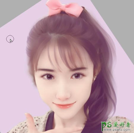 Photoshop结合SAI给清纯可爱的嫩妹妹手机照片制作成粉色仿手绘