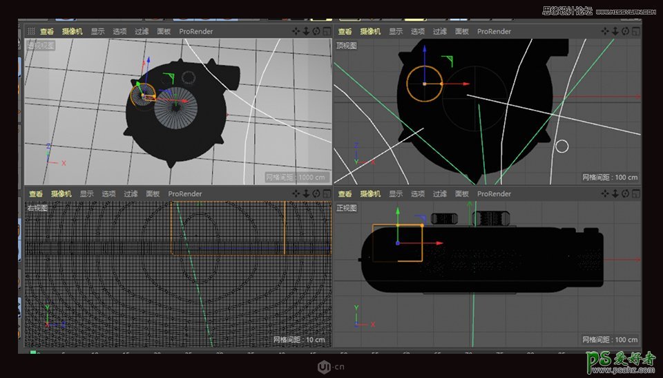 C4D模型制作教程：设计金属质感的佩奇模型，小猪佩奇金属模型。