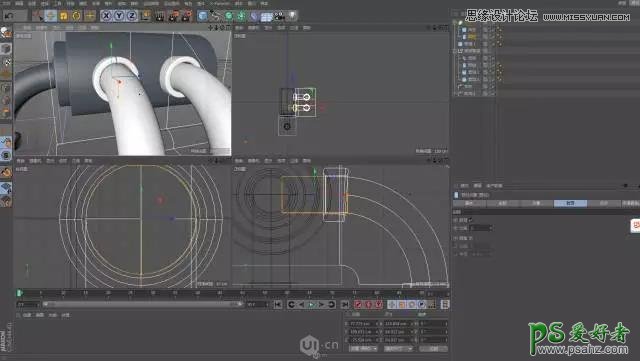 C4D建模教程：制作漂亮的管道组成的模型，立体主题风格管道模型