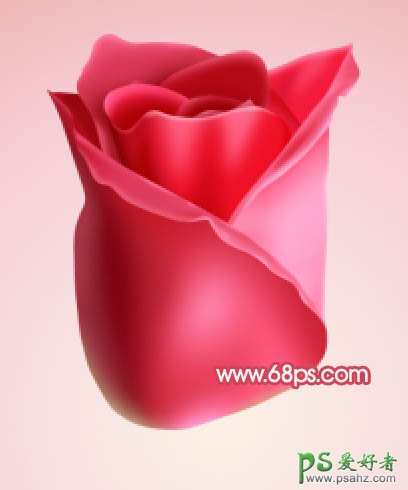 photoshop制作漂亮的红玫瑰，一朵含苞欲放的鲜嫩红玫瑰素材图片