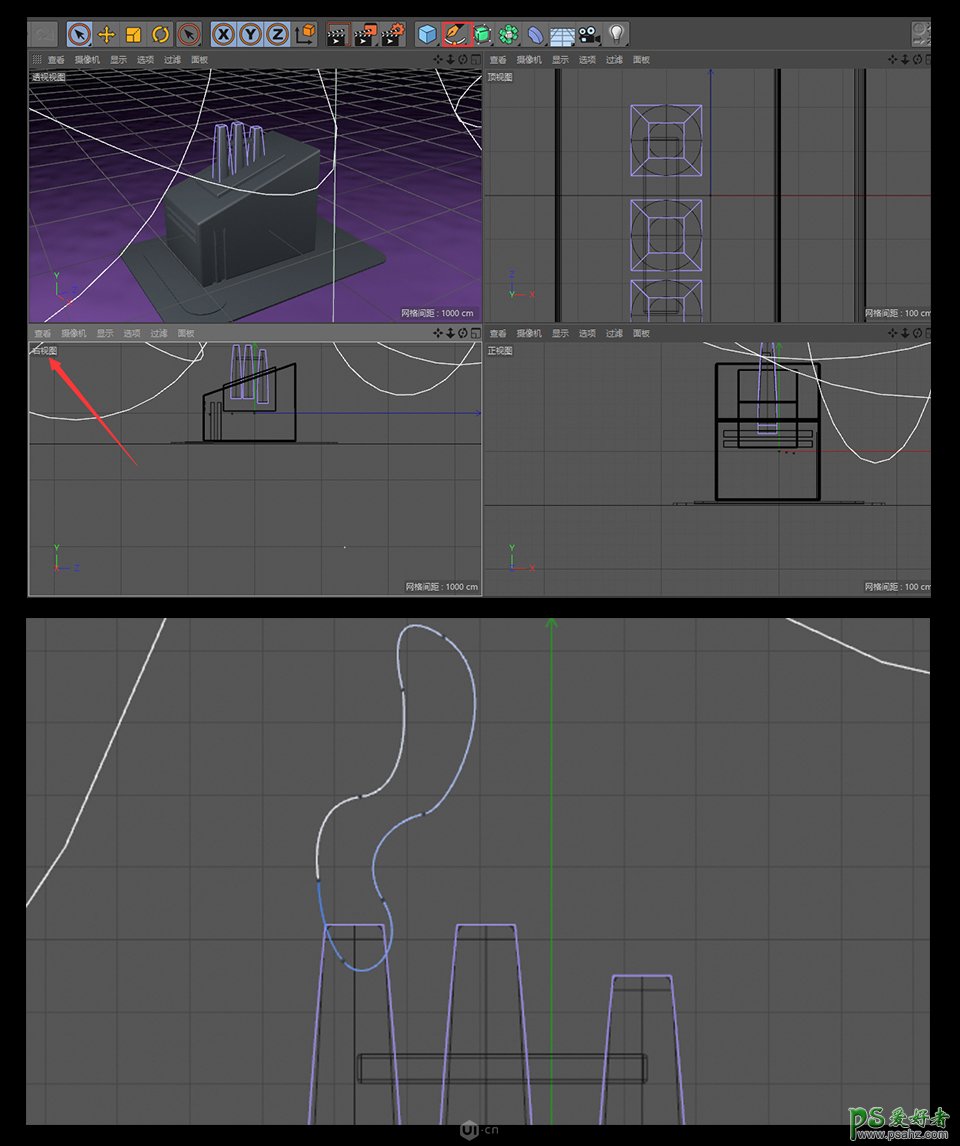 C4D模型制作教程：零基础学习制作3D立体风格的小工厂模型图。