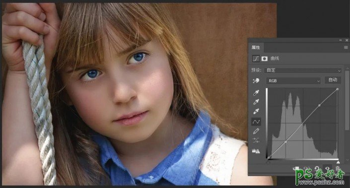 PS新手磨皮教程：给可爱的小女孩照片快速去斑美化皮肤，磨出质感