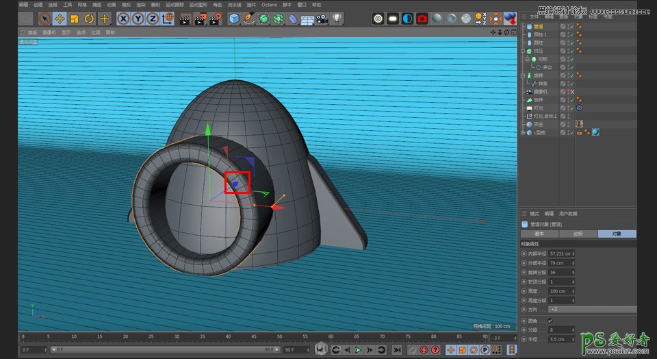 C4D模型制作教程：手工打造可爱的卡通小火箭模型图片，立体火箭