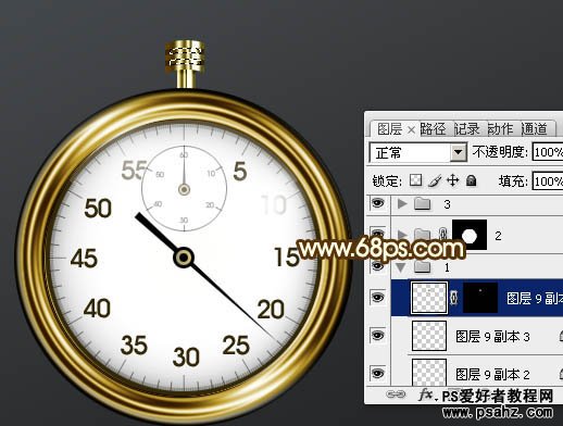 photoshop制作逼真的金属计数秒表实例教程