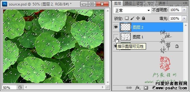 photoshop鼠绘荷叶上的立体水珠