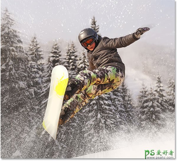 利用Photoshop模糊滤镜制作动感效果滑雪运动员特写照片