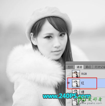 学习用photoshop通道及涂沫工具给年轻貌美的女子照片抠图换背景