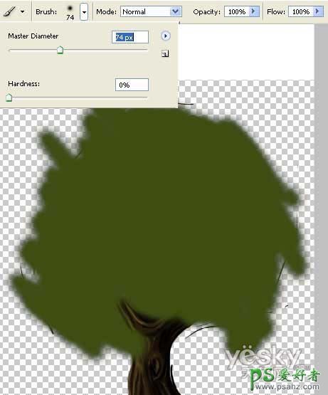 PS鼠绘教程：手绘一棵失量风格梦幻的绿色卡通树