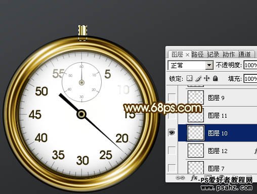 photoshop制作逼真的金属计数秒表实例教程