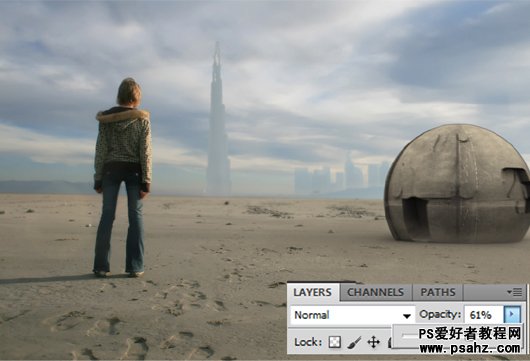 PS合成教程：设计外星飞船坠入地球后的场景特效