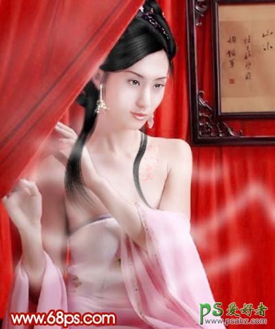 photoshop制作古装美女手绘风格插画效果图教程