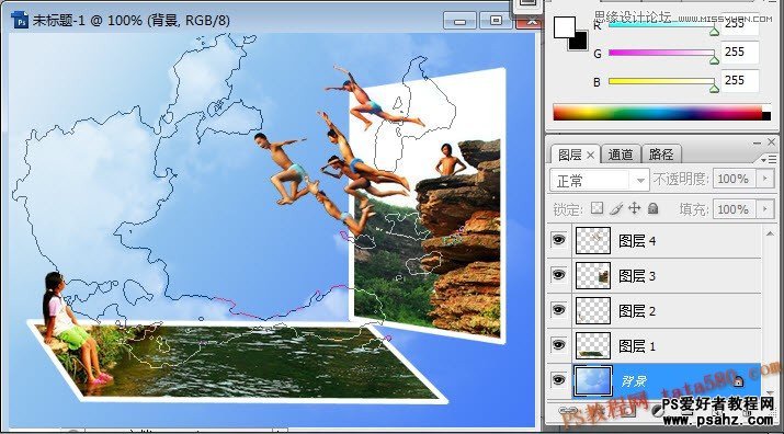 photoshop创意合成另类的跳水运动场景教程