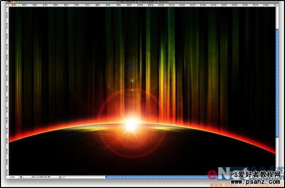PS滤镜特效教程实例：设计抽象日出效果图片