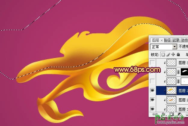photoshop制作漂亮的金色龙头失量素材图片