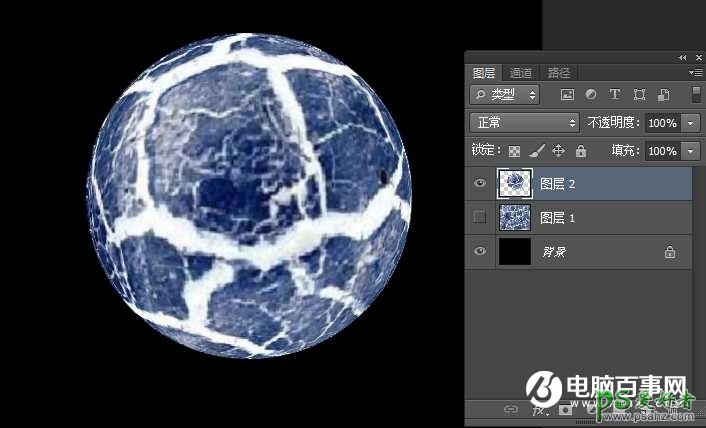 利用PS滤镜特效结合龟裂效果的图片素材制作星球爆炸效果