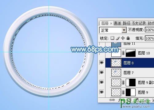 PS鼠绘放大镜失量图教程：手工制作剔透的蓝色放大镜素材图片