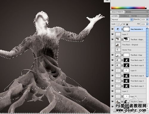 photoshop合成一幅神奇的树人特效教程实例