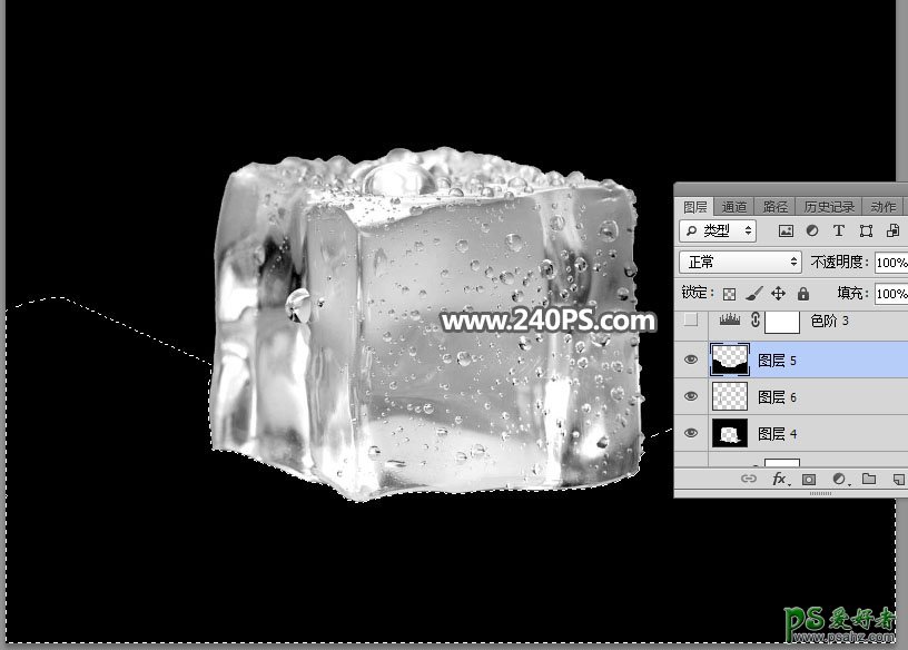 Photoshop透明物体抠图实例教程：学习快速抠出透明的冰块素材图