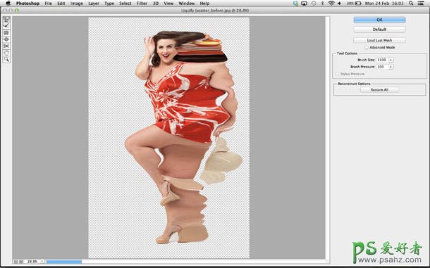 Photoshop滤镜及画笔工具设计出漂亮的飘逸流体欧美女孩儿形象