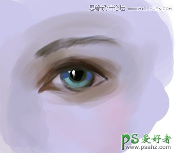 PS美女眼睛手绘教程：学习绘制漂亮的欧美少女蓝色的眼睛效果图
