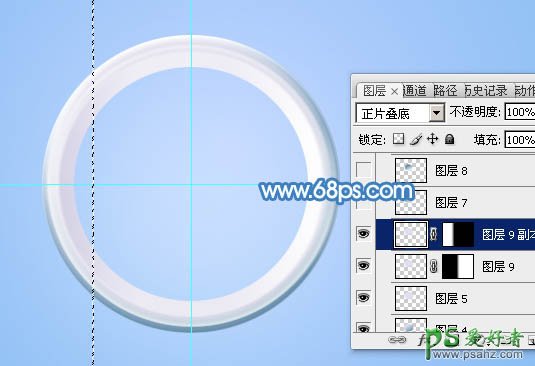 PS鼠绘放大镜失量图教程：手工制作剔透的蓝色放大镜素材图片