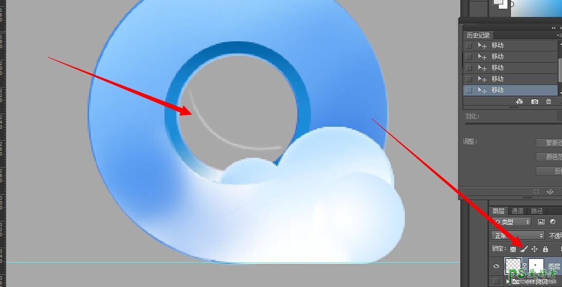 Photoshop手绘图标教程：教新手一步步绘制一枚QQ浏览器图标