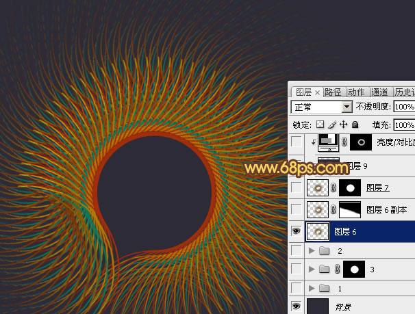 PS制作立体抽象的圆形光束编织图案