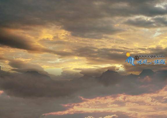 Photoshop合成悬在空中的灵异城堡