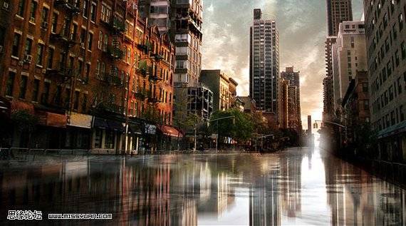 创意水上城市照片合成的PS教程