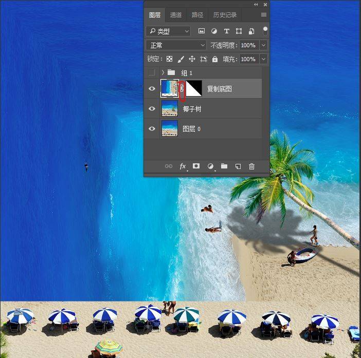 合成创意异次元效果海滩图片的PS教程