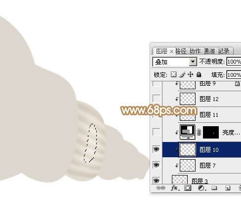 制作淡黄色逼真海螺图片实例的PS教程