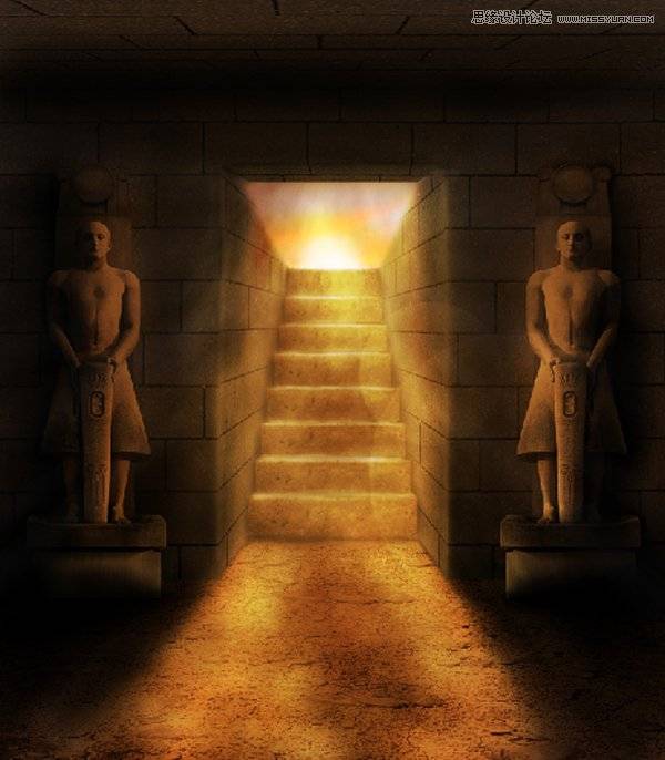 合成阴森恐怖古埃及墓穴图片的PS教程