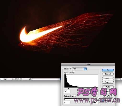 制作耐克火焰图标的PS滤镜教程
