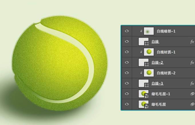 用PS制作毛绒绒的绿色网球图标