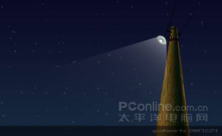 Photoshop鼠绘夜空下的路灯漫画图片