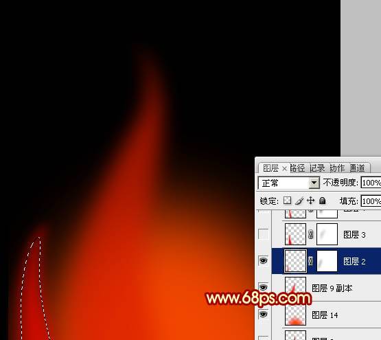 PS制作熊熊燃烧的动感火焰图案教程