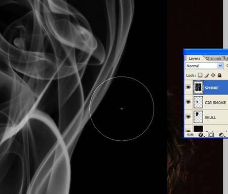 PS合成恐怖骷髅头像效果的烟雾效果