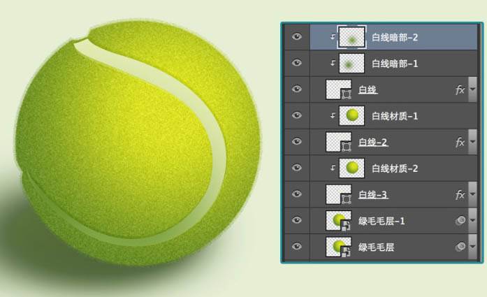 用PS制作毛绒绒的绿色网球图标