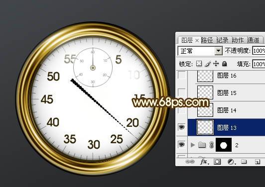 PS怎样制作质感金属计数秒表图案