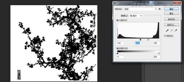 用通道工具对梅花图片快速抠图的PS技巧