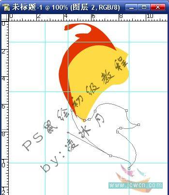 鼠绘可爱卡通红鲤鱼的PS教程