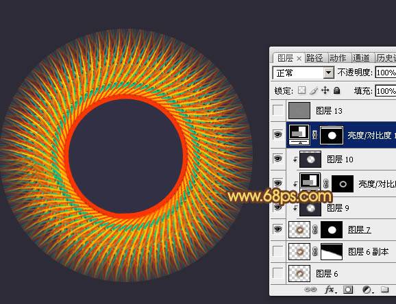 PS制作立体抽象的圆形光束编织图案