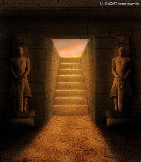 合成阴森恐怖古埃及墓穴图片的PS教程