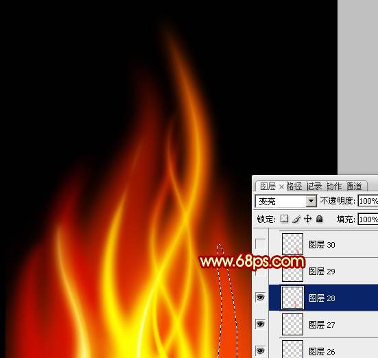PS制作熊熊燃烧的动感火焰图案教程